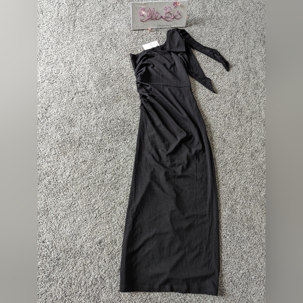NWT Pretty Garden One Shoulder Bow Detail Dress Formal S - Picture 11 of 12
